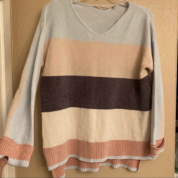 Soft Surroundings Lisbeth Chenille Knit Colorblock Sweater - Picture 7 of 8